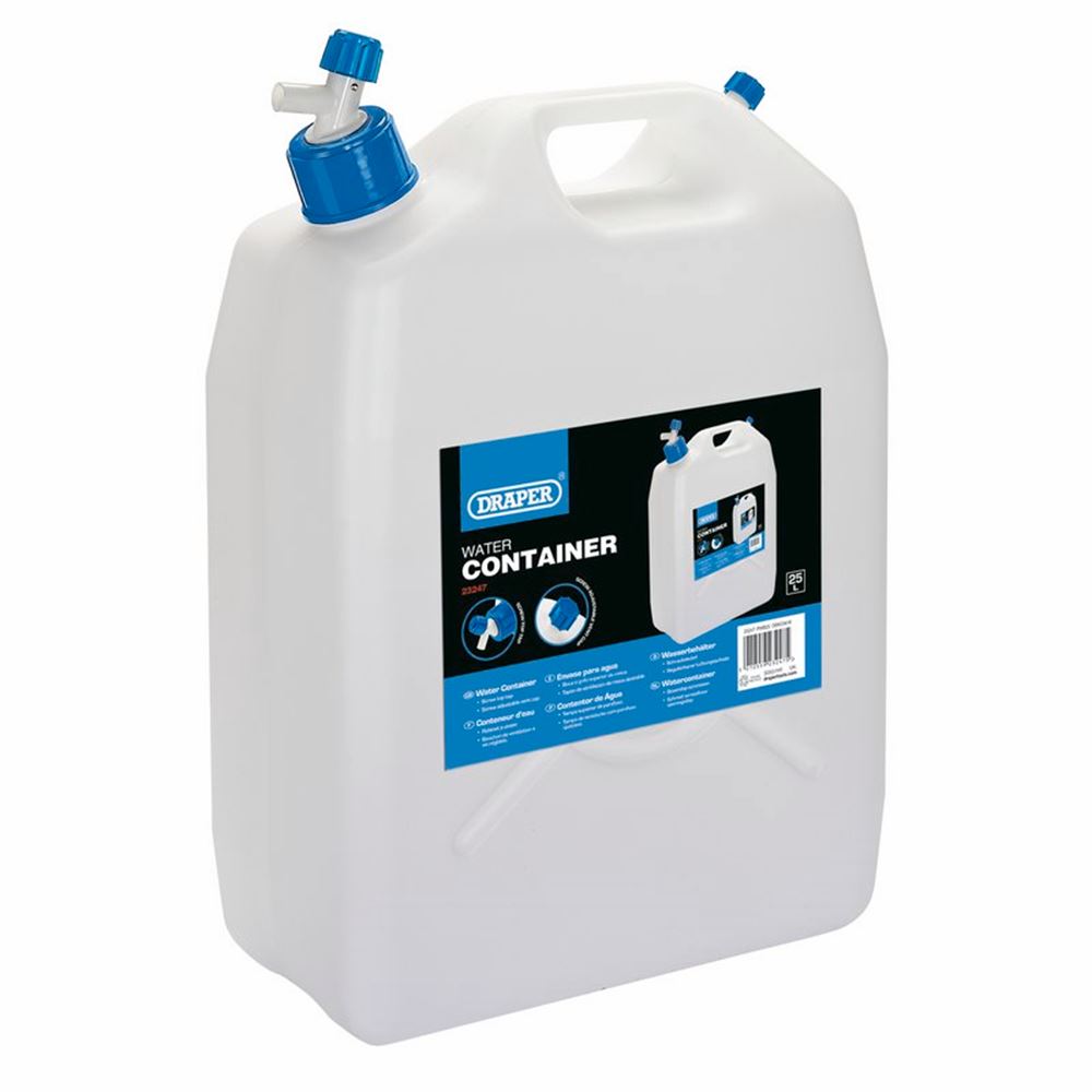 Draper 25 LITRE WATER CONT WITH TAP 23247 Water Containers with Taps
