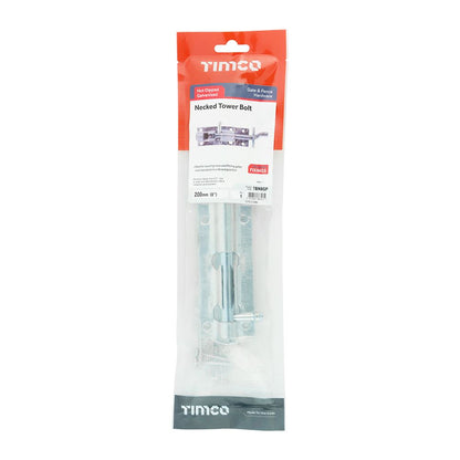 TIMCO Necked Tower Bolt HDG 8" Pack 1