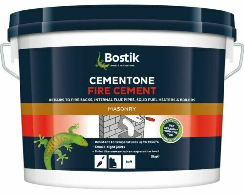 BOSTIK Fire Cement Natural 2kg Heat Resistant Boiler Flue Brick Mortar