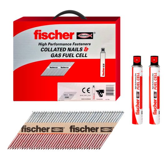 Fischer Galvanised Smooth Framing Nails 90x3.1mm Fuel Gas Cells included / 534702