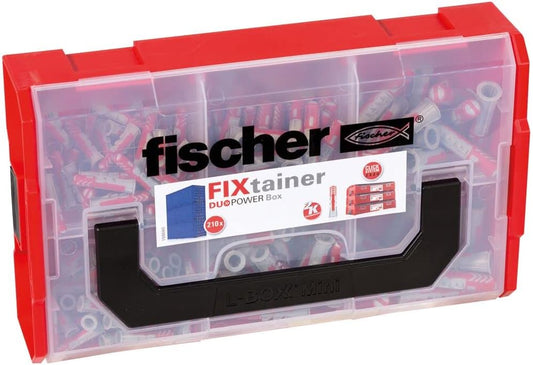 Fischer 536161 DUOPOWER Wallplug, Red/Gray, Set of 210 Pieces