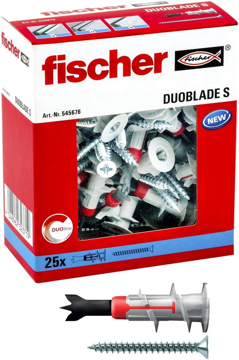 fischer DuoBlade S LD, self-drilling plasterboard plug with chipboard screw