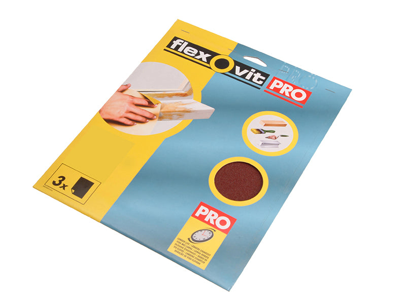 Flexovit 63642526594 Aluminium Oxide Sanding Sheets 230 x 280mm Assorted (25)