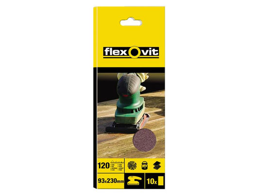 Flexovit 63642526314 1/3 Sanding Sheets Plain Coarse 50 Grit (Pack 10)
