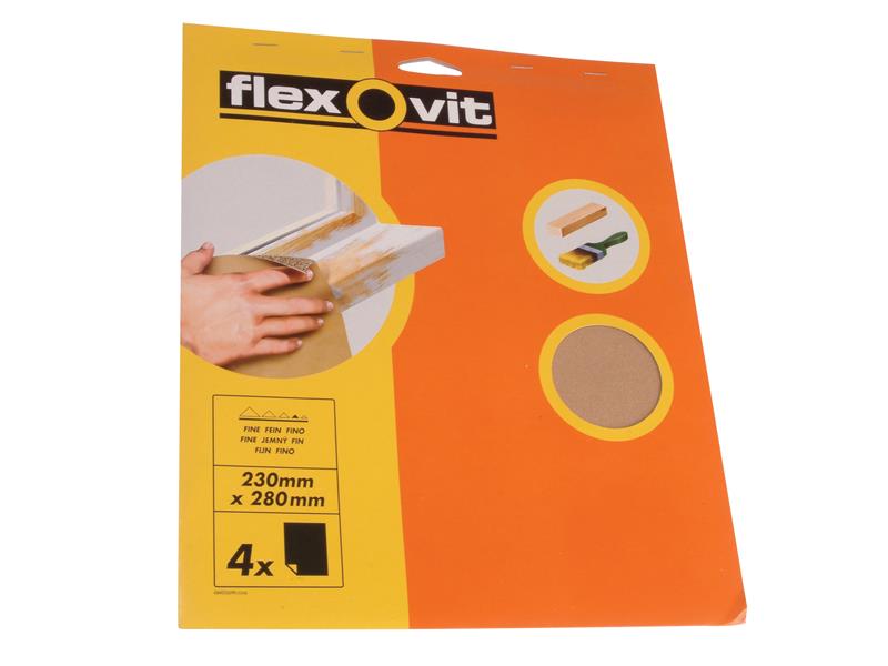 Flexovit 63642526563 Glasspaper Sanding Sheets 230 x 280mm Assorted (25)