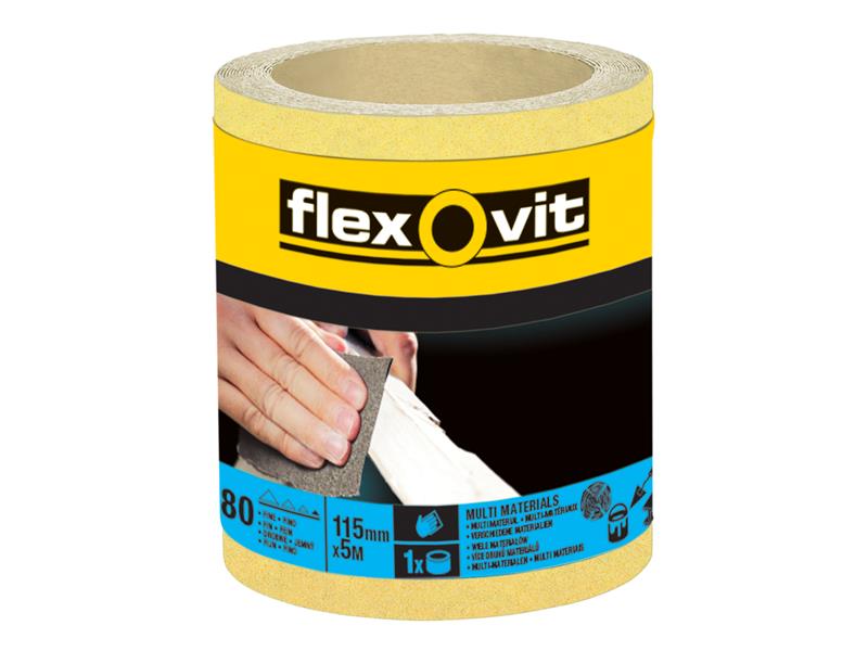 Flexovit 66261104021 High Performance Sanding Roll 115mm x 5m Extra Coarse 40G