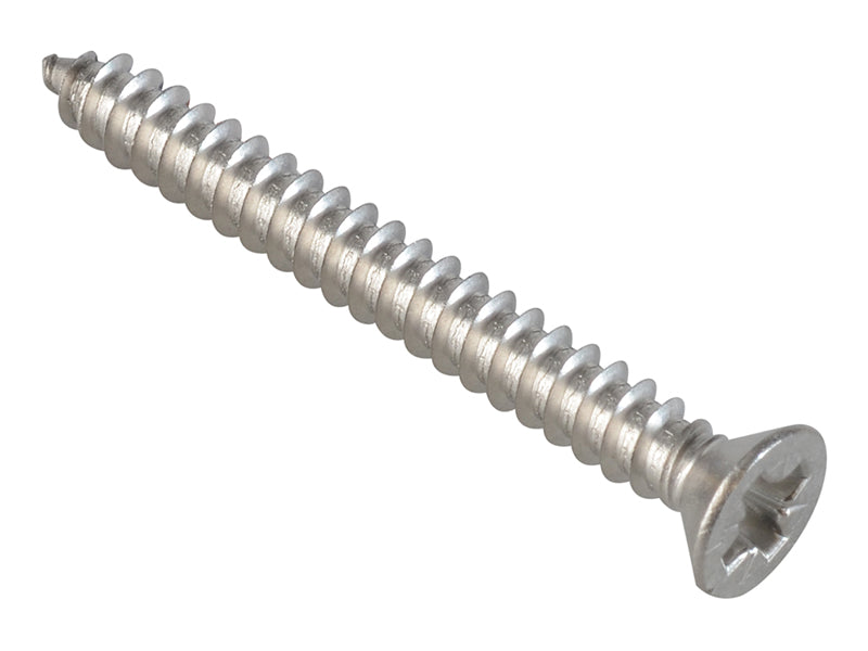 ForgeFix FPSTCSK1128SS Self-Tapping Screw Pozi Compatible CSK A2 SS 1.1/2in x 8 ForgePack 12