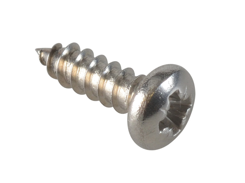 ForgeFix FPSTPP384SS Self-Tapping Screw Pozi Compatible Pan A2 SS 3/8in x 4 ForgePack 80