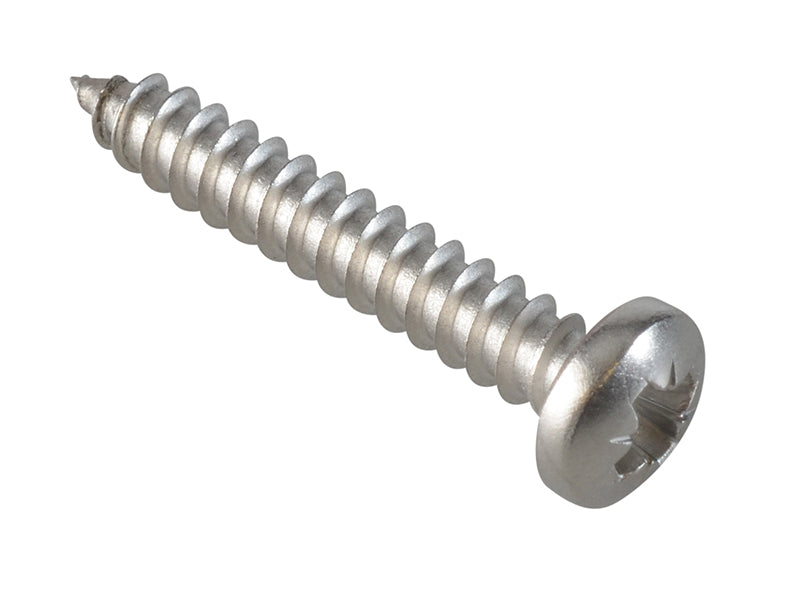 ForgeFix FPSTPP18SS Self-Tapping Screw Pozi Compatible Pan A2 SS 1in x 8 ForgePack 25