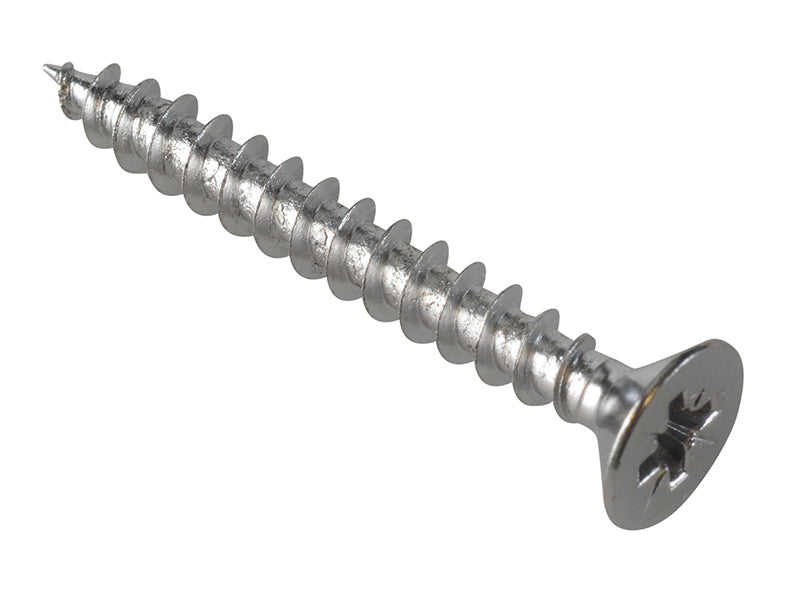 ForgeFix FPMPS540CP Multi-Purpose Screw Pozi Compatible CSK Chrome Plated 5.0 x 40mm ForgePack 15