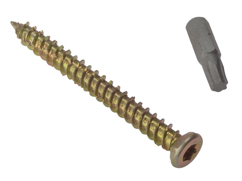 ForgeFix CFS112 Concrete Frame Screw TORX� Compatible High-Low Thread ZYP 7.5 x 112mm Box 100