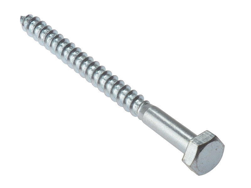 ForgeFix 10CS8100 Coach Screw Hexagon Head Single Thread ZP M8 x 100mm Bag 10
