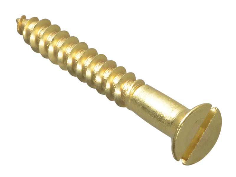 ForgeFix FPCSK11210BR Wood Screw Slotted CSK Brass 1.1/2in x 10 Forge Pack 8