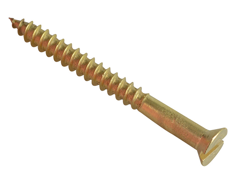 ForgeFix FPCSK1126BR Wood Screw Slotted CSK Brass 1.1/2in x 6 Forge Pack 12