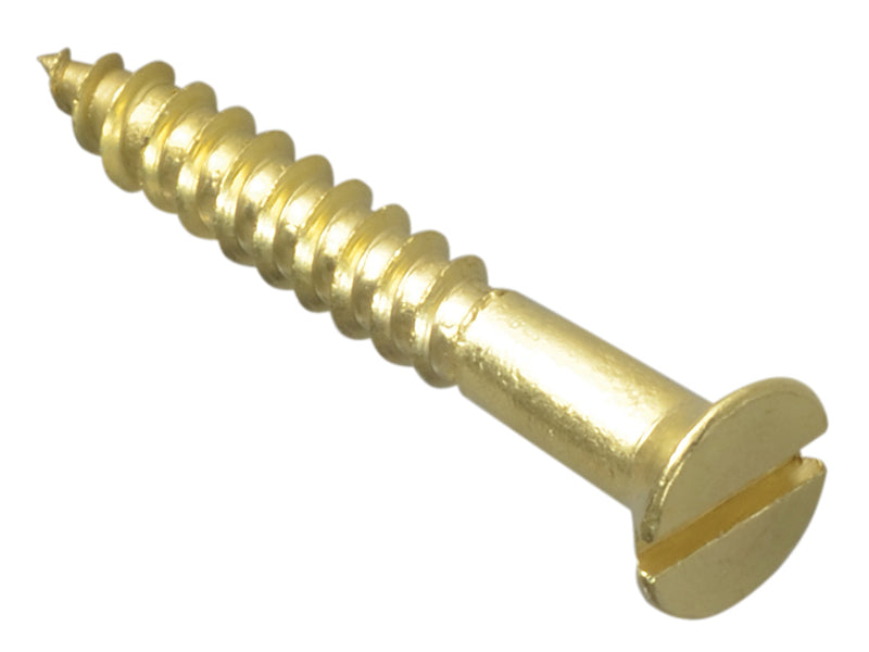 ForgeFix FPCSK1148BR Wood Screw Slotted CSK Brass 1.1/4in x 8 Forge Pack 12