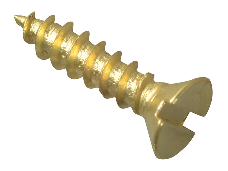 ForgeFix FPCSK124BR Wood Screw Slotted CSK Brass 1/2in x 4 Forge Pack 60