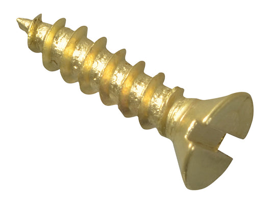 ForgeFix FPCSK124BR Wood Screw Slotted CSK Brass 1/2in x 4 Forge Pack 60