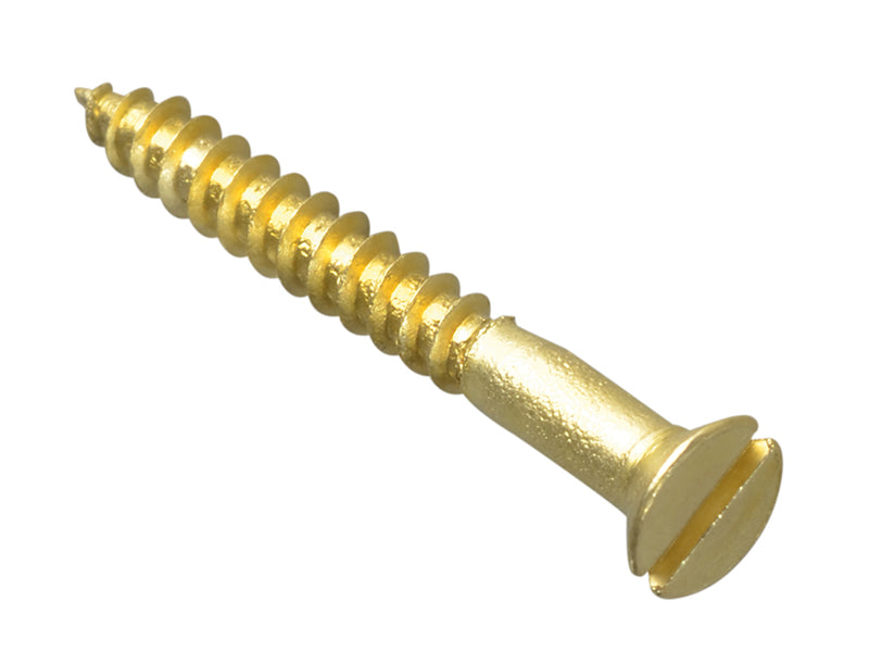ForgeFix FPCSK14BR Wood Screw Slotted CSK Brass 1in x 4 Forge Pack 35