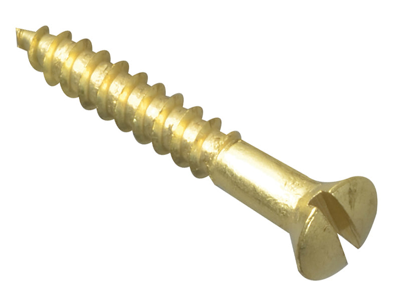 ForgeFix FPCSK16BR Wood Screw Slotted CSK Brass 1in x 6 Forge Pack 20