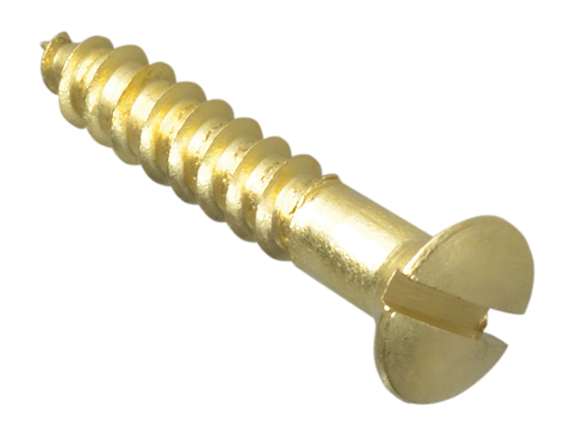 ForgeFix FPCSK18BR Wood Screw Slotted CSK Brass 1in x 8 Forge Pack 16