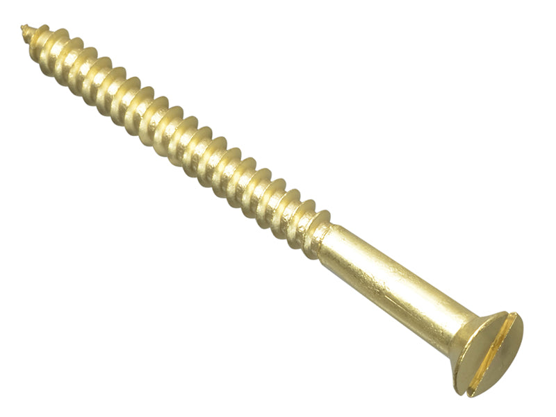 ForgeFix FPCSK21210BR Wood Screw Slotted CSK Brass 2.1/2in x 10 Forge Pack 6