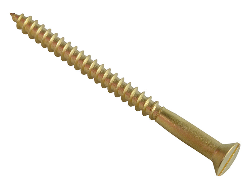 ForgeFix FPCSK312BR Wood Screw Slotted CSK Brass 3in x 12 Forge Pack 4