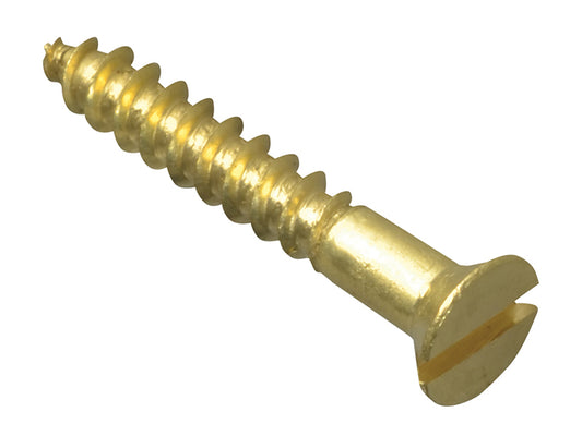 ForgeFix FPCSK344BR Wood Screw Slotted CSK Brass 3/4in x 4 Forge Pack 45