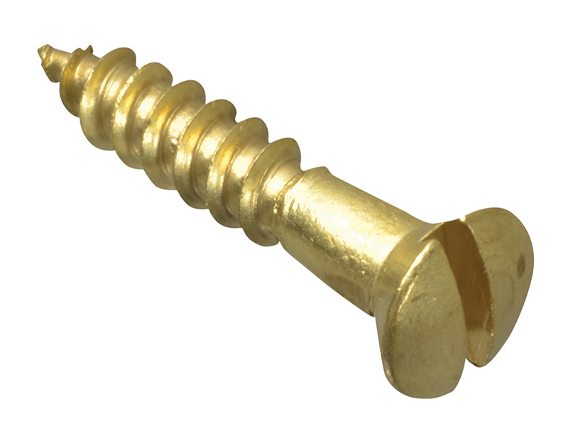 ForgeFix FPCSK346BR Wood Screw Slotted CSK Brass 3/4in x 6 Forge Pack 25