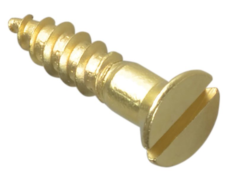ForgeFix FPCSK348BR Wood Screw Slotted CSK Brass 3/4in x 8 Forge Pack 20