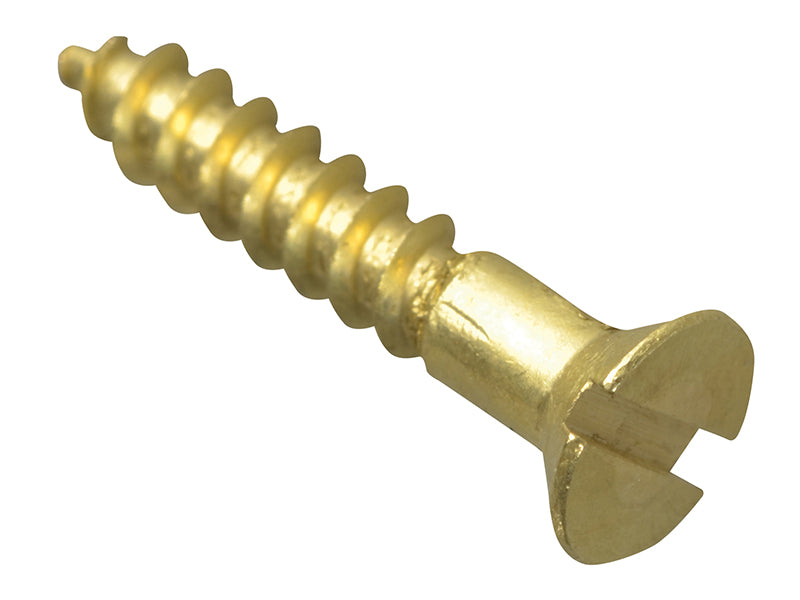 ForgeFix FPCSK584BR Wood Screw Slotted CSK Brass 5/8in x 4 Forge Pack 50