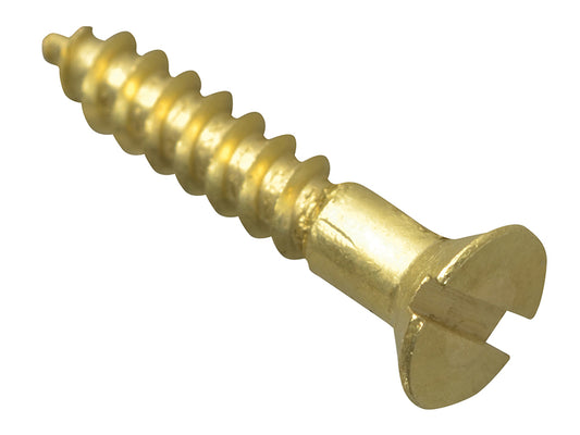 ForgeFix FPCSK584BR Wood Screw Slotted CSK Brass 5/8in x 4 Forge Pack 50