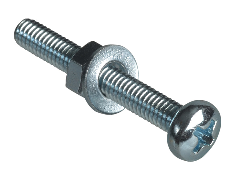 ForgeFix FPMSPH430 Machine Screw Pozi Compatible Pan Head ZP M4 x 30mm Forge Pack 12