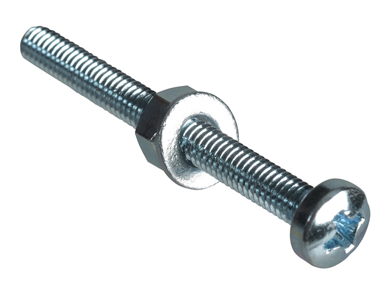 ForgeFix FPMSPH440 Machine Screw Pozi Compatible Pan Head ZP M4 x 40mm Forge Pack 10