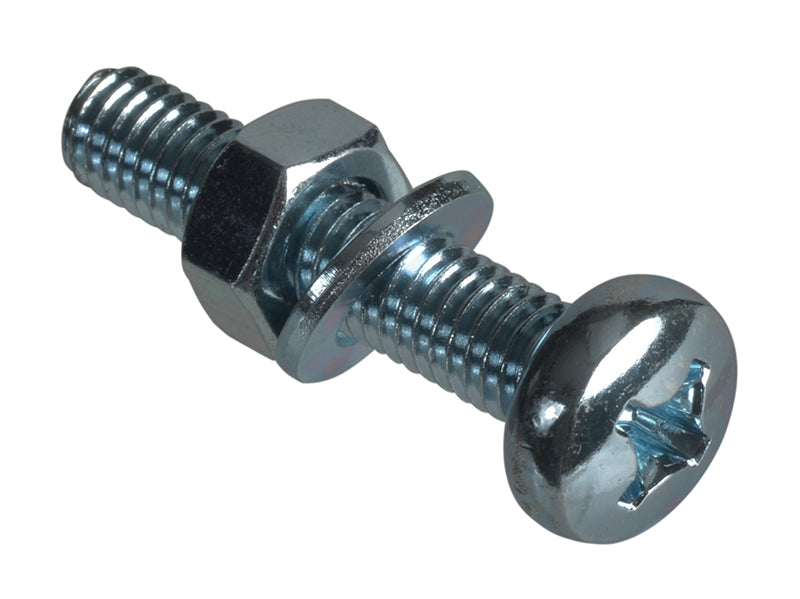 ForgeFix FPMSPH630 Machine Screw Pozi Compatible Pan Head ZP M6 x 30mm Forge Pack 6