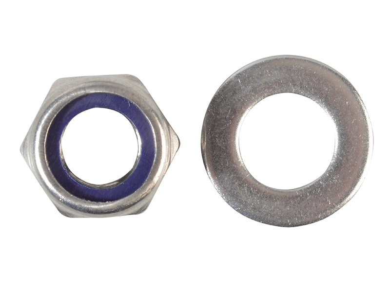 ForgeFix FPNYLOC12SS Nyloc Nuts & Washers A2 Stainless Steel M12 ForgePack 6