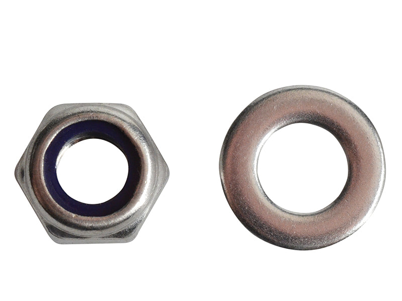 ForgeFix FPNYLOC8SS Nyloc Nuts & Washers A2 Stainless Steel M8 ForgePack 12