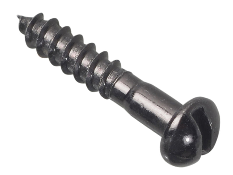 ForgeFix FPRH346BJ Wood Screw Slotted Round Head ST Black Japanned 3/4in x 6 Forge Pack 40