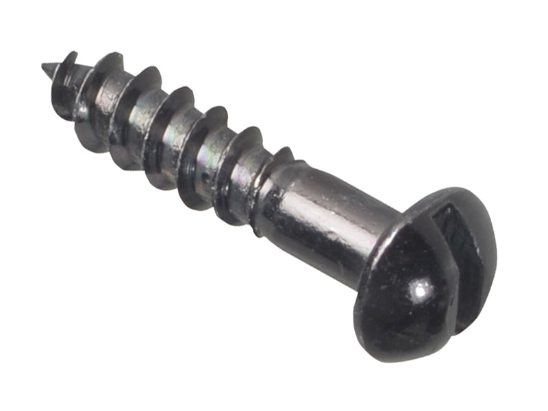 ForgeFix FPRH348BJ Wood Screw Slotted Round Head ST Black Japanned 3/4in x 8 Forge Pack 25