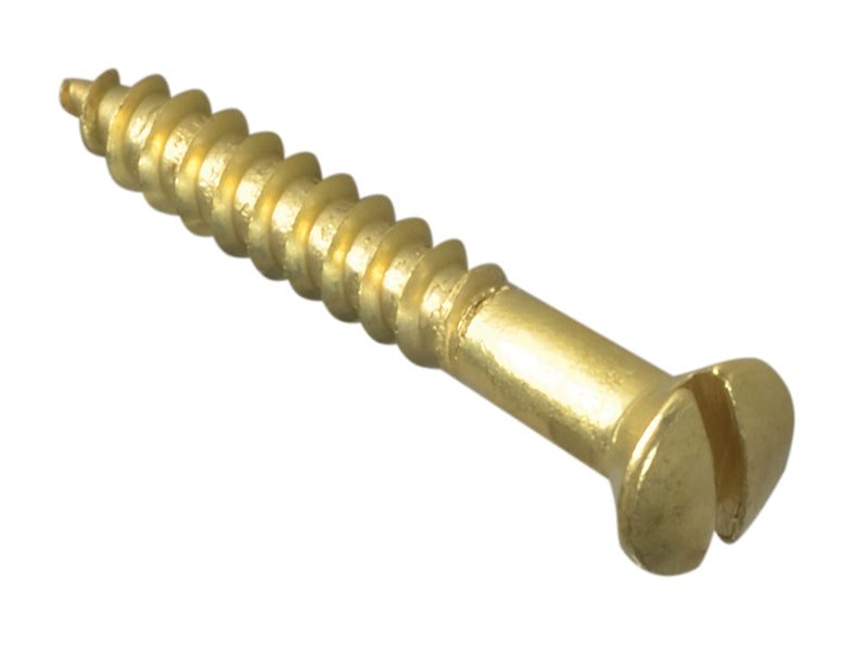 ForgeFix FPRAH16BR Wood Screw Slotted Raised Head ST Solid Brass 1in x 6 Forge Pack 20