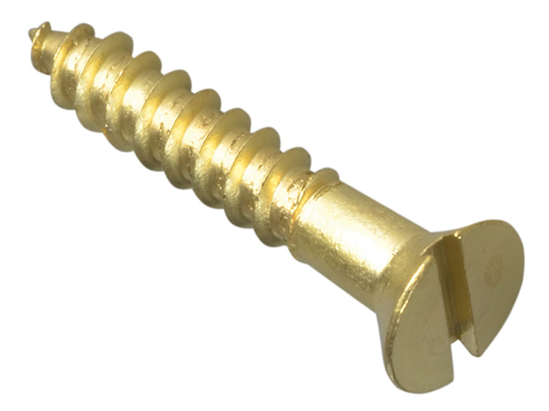 ForgeFix FPRAH18BR Wood Screw Slotted Raised Head ST Solid Brass 1in x 8 Forge Pack 16