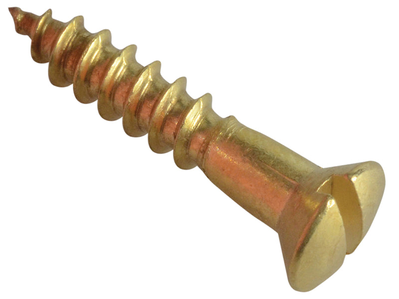 ForgeFix FPRAH346BR Wood Screw Slotted Raised Head ST Solid Brass 3/4in x 6 Forge Pack 25