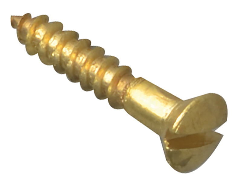 ForgeFix FPRAH584BR Wood Screw Slotted Raised Head ST Solid Brass 5/8in x 4 Forge Pack 40