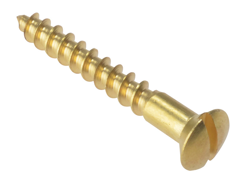ForgeFix RAH1148BR Wood Screw Slotted Raised Head ST Solid Brass 1.1/4in x 8 Box 200