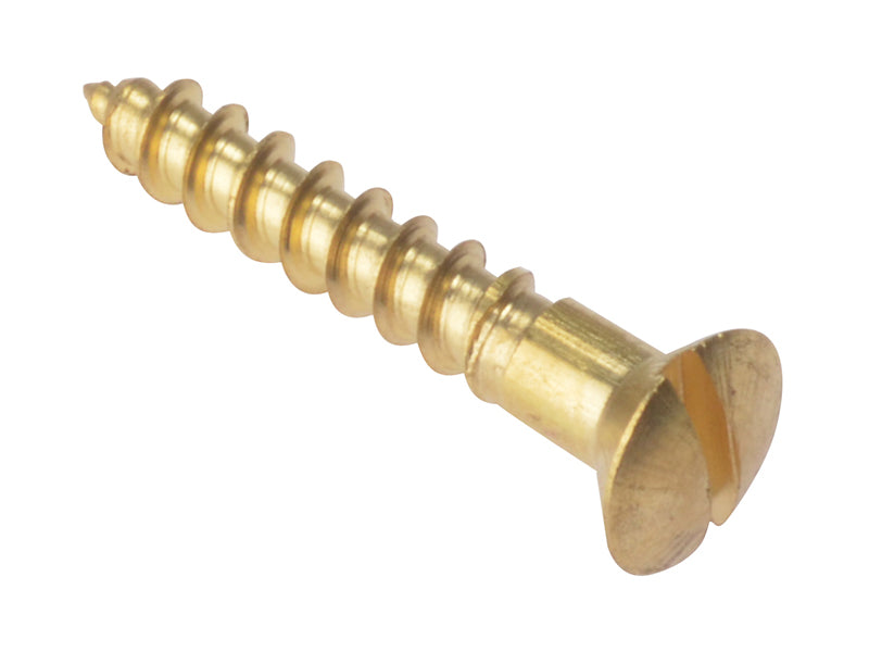 ForgeFix RAH18BR Wood Screw Slotted Raised Head ST Solid Brass 1in x 8 Box 200