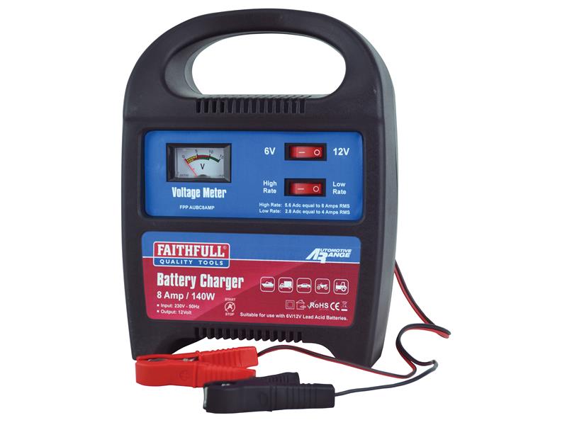 FaithfullPowerPlus XHBC08A Vehicle Battery Charger 9-112Ah 8 amp
