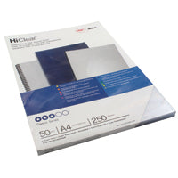 GBC HiClear Bind Cvr 250 Sup/Clr P50
