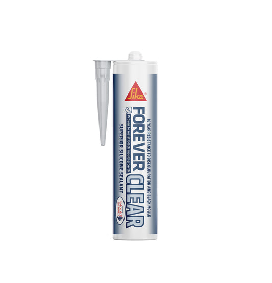 Everbuild Forever Clear Anti-Mould Silicone Sealant – Waterproof, Flexible & Durable for Kitchens, Bathrooms & Showers (290ml)