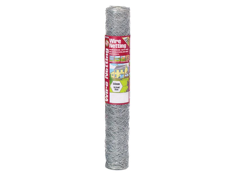 Gardman 50045 Galvanised Wire Netting 50mm_ Hexagon, 10 x 0.6m