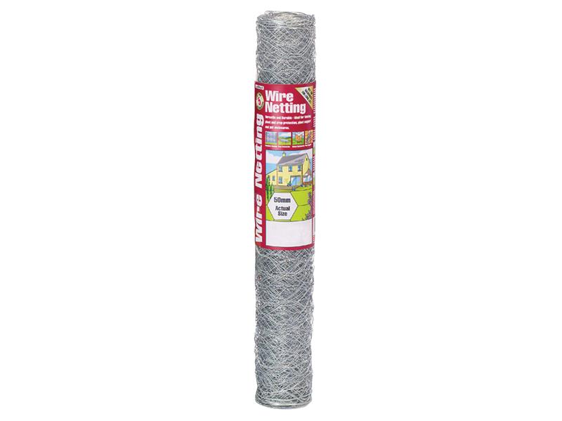 Gardman 50060 Galvanised Wire Netting 50mm_ Hexagon, 10 x 0.9m