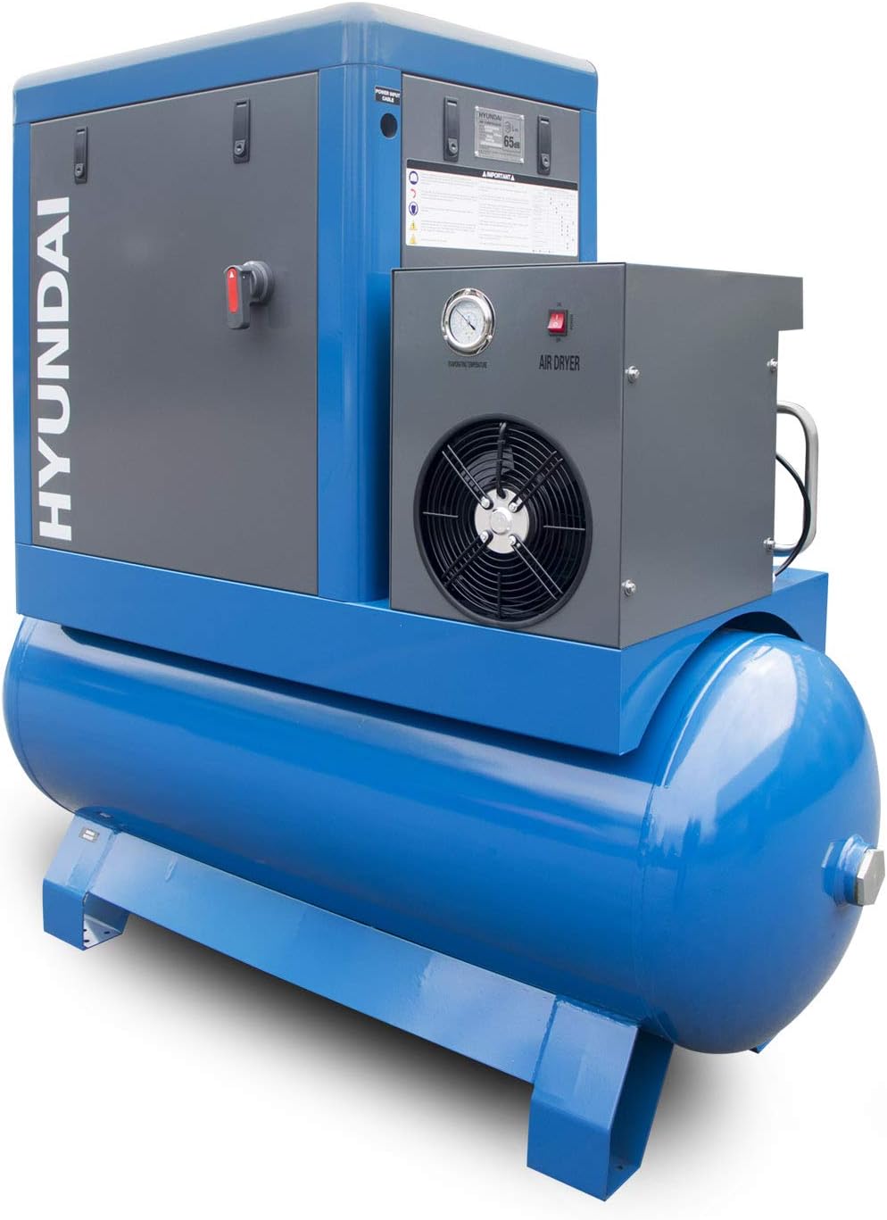 Hyundai 10hp 350 Litre Screw Compressor With Dryer | HYSC100350D